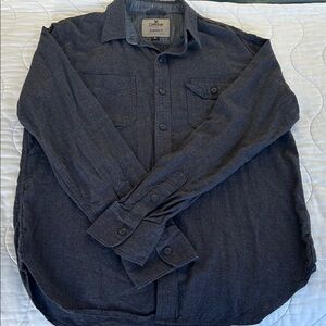 Dark Blue Button-Up Shirt with Pockets